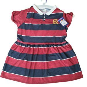 Top Paw Pet Dog Sz XL Red Navy Stripe White Collar Preppy Prep School Dress